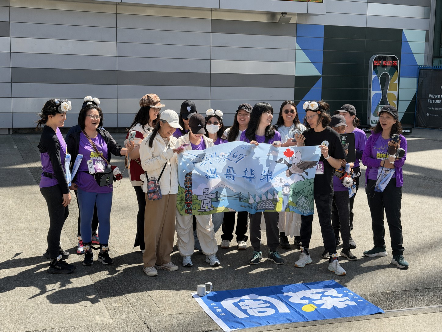 Choir-style group singing together.